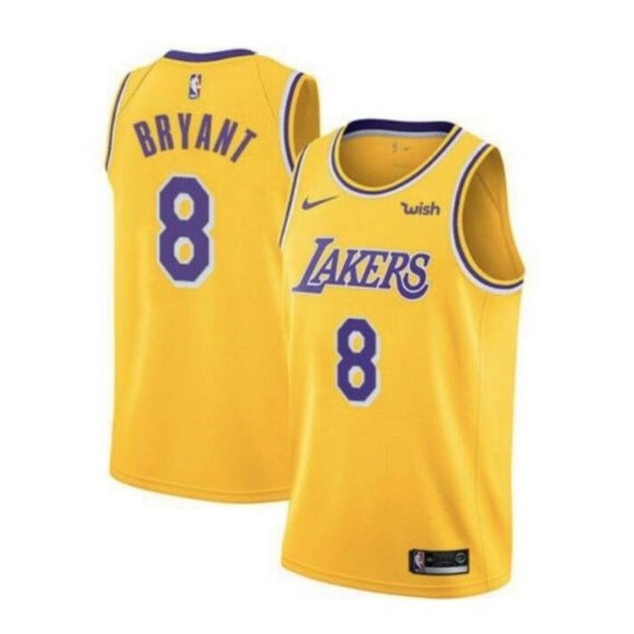 Men's Los Angeles Lakers #8 Kobe Bryant Yellow NBA Stitched Jersey Men's Los Angeles Lakers #8 Kobe Bryant Yellow NBA Stitched Jersey